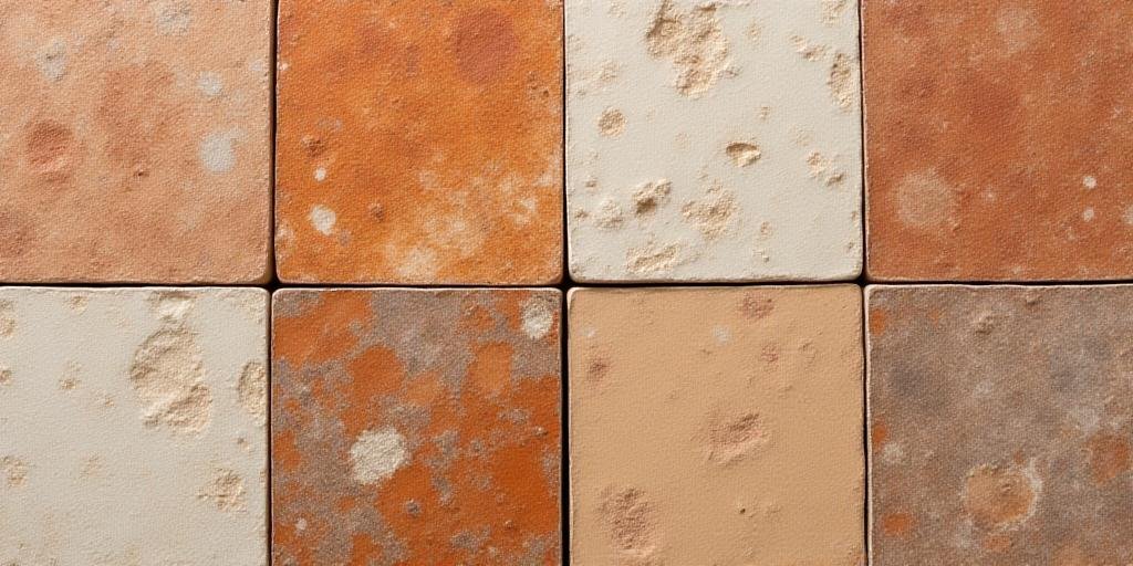 Macro shot of diverse experimental clay textures and mineral inclusions